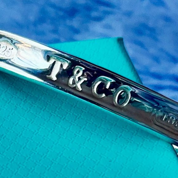 Tiffany and Co. Sterling Silver 1837 Oval Bangle Bracelet - Picture 4 of 4